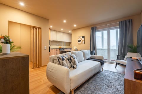 Kitchen or kitchenette, Living room, Seating area