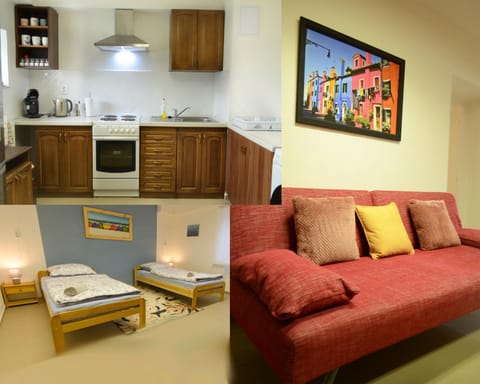 Living room, Bedroom, kitchen