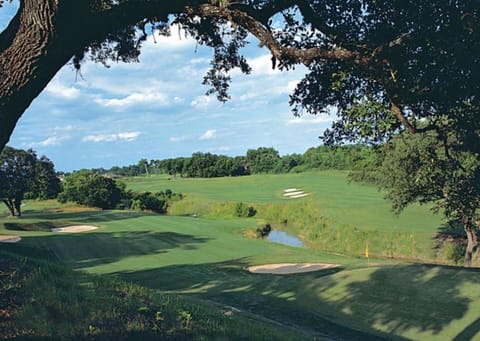 Golf-course getaway with fairway views, pool, WiFi, & central AC House in Seguin