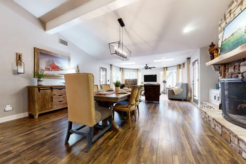 Spacious dog-friendly home settled on a serene property with wrap-around porch House in Wimberley