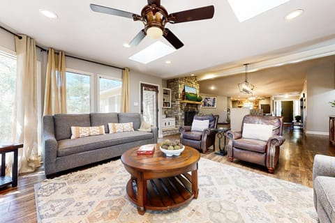 Spacious dog-friendly home settled on a serene property with wrap-around porch House in Wimberley