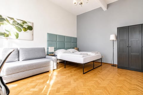 Bed, Seating area, Bedroom, towels, wardrobe
