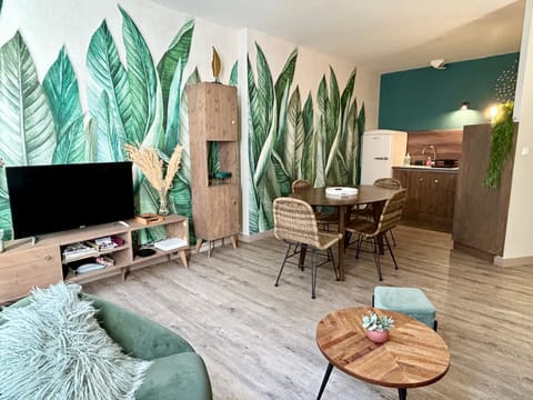 Property building, Living room, Dining area