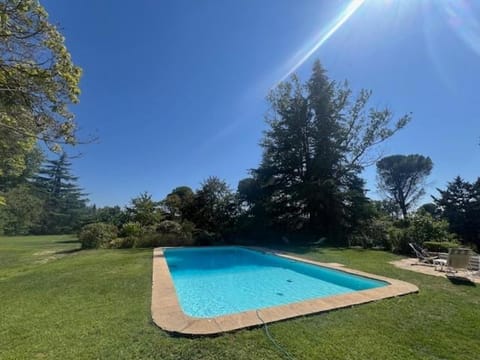 Natural landscape, Garden, Garden view, Pool view, Swimming pool, sunbed