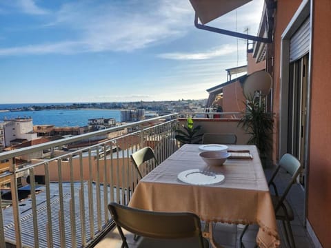 Property building, Day, Natural landscape, View (from property/room), Balcony/Terrace, Living room, Dining area, Sea view