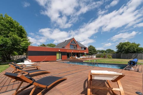 Property building, Living room, Swimming pool