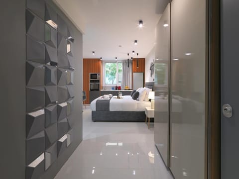 Bed, Kitchen or kitchenette, Bedroom, wardrobe
