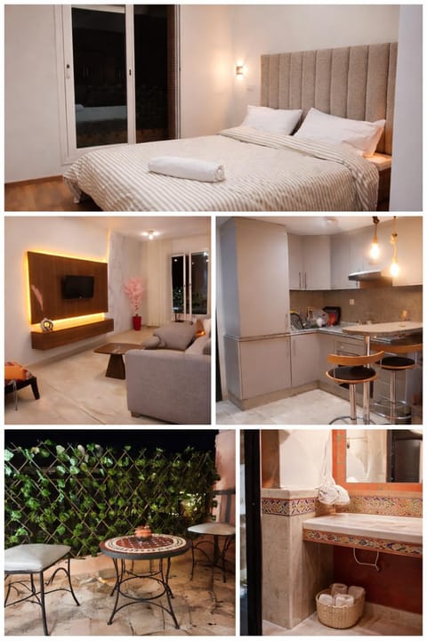 Bed, Kitchen or kitchenette, Living room, Photo of the whole room, Seating area, Bedroom