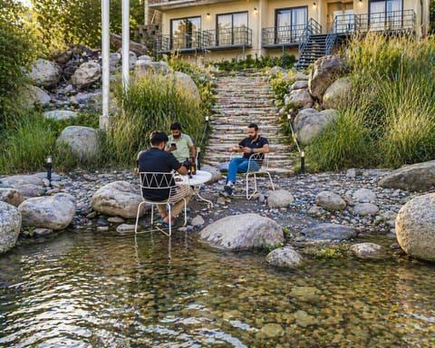 River view, group of guests