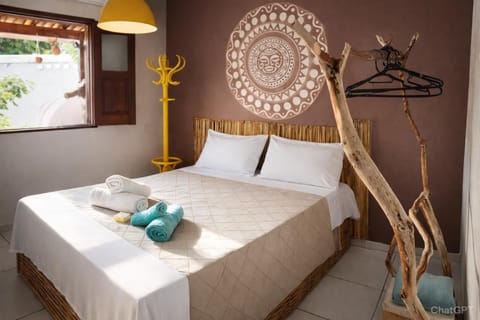 Bed, Decorative detail, Bedroom, locker, towels, wardrobe, air conditioner