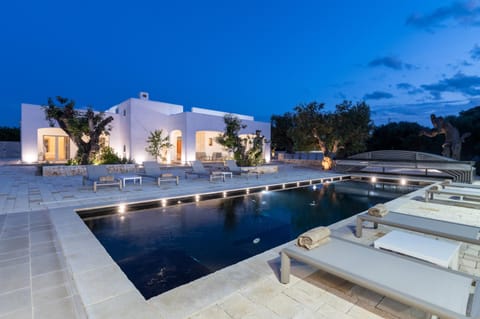 Night, Pool view, Swimming pool, Swimming pool