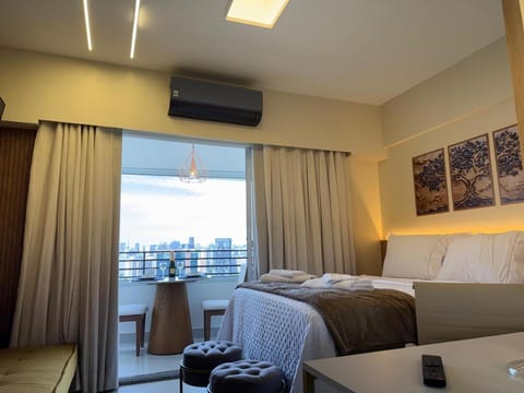 Bed, Photo of the whole room, Bedroom, air conditioner