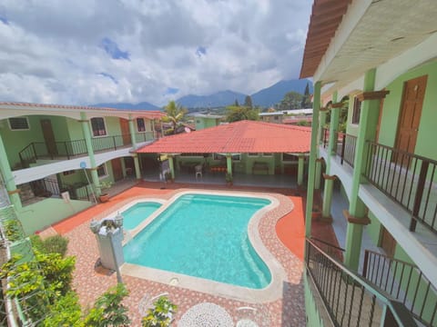 Property building, Day, Natural landscape, View (from property/room), Mountain view, Pool view, Swimming pool