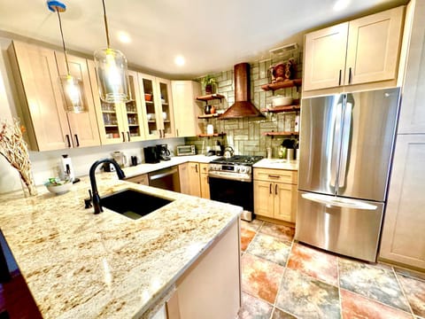 Kitchen or kitchenette, dishwasher, oven, stove, toaster