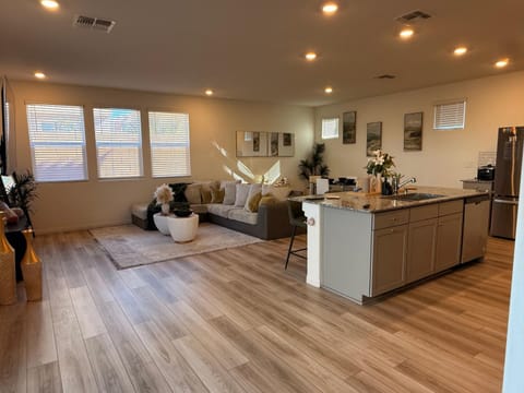 Living room, kitchen