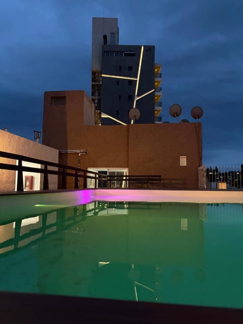 Night, Pool view, Swimming pool