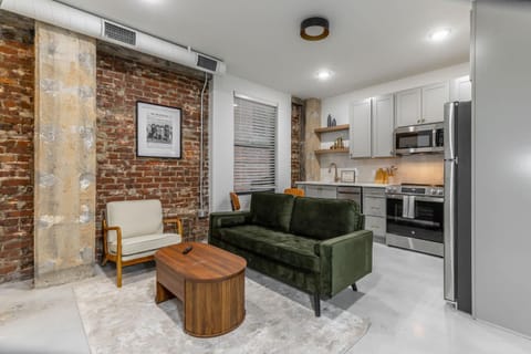 Kitchen or kitchenette, Living room, Dining area, dishwasher, microwave, oven