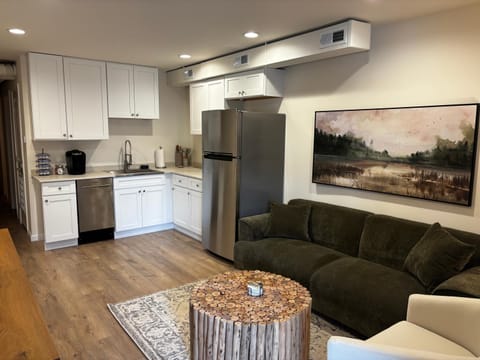 Kitchen or kitchenette, Living room, Seating area, dishwasher
