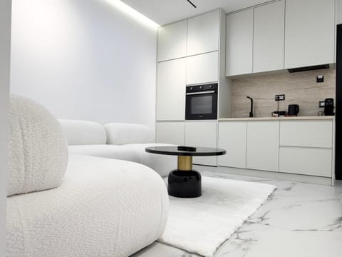 Kitchen or kitchenette, Living room, Seating area, oven