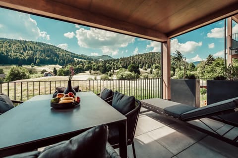 Natural landscape, View (from property/room), Balcony/Terrace, Seating area, Mountain view
