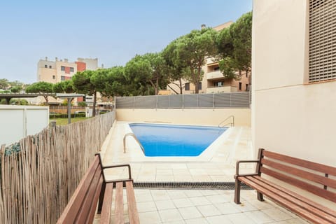 Property building, Living room, Swimming pool