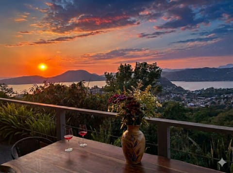 Nearby landmark, Natural landscape, View (from property/room), Balcony/Terrace, Lake view, Mountain view, Sunset