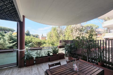 Property building, Patio, Spring, Day, Garden, View (from property/room), Balcony/Terrace, Garden view