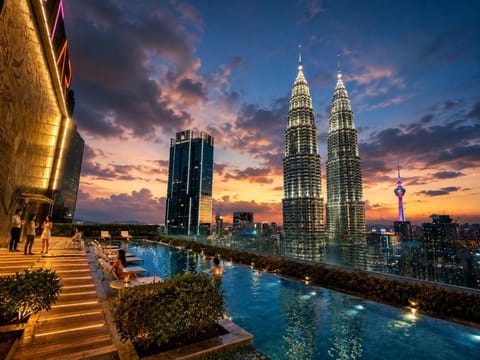 Property building, City view, Pool view, Swimming pool