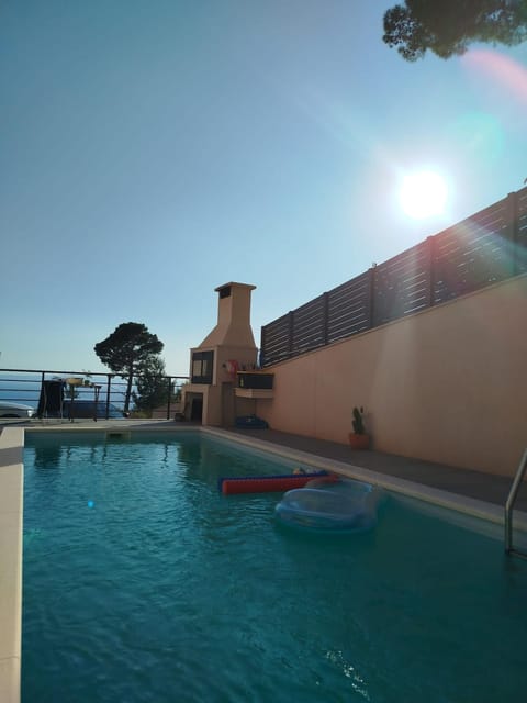 Patio, BBQ facilities, Swimming pool, Sunset