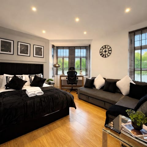 Bed, View (from property/room), Living room, Bedroom, flat iron, hair dryier