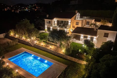 Property building, Night, Garden, Pool view, Swimming pool