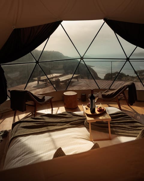 Bed, Natural landscape, Seating area, Bedroom, Mountain view, Sea view