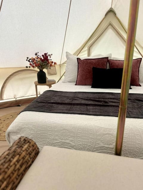 Enchanting Mountain Glamping Tents with Elevated Decks and Fire Pit Near Gentry, AR Luxury tent in Arkansas