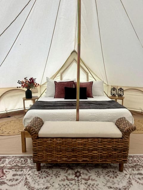 Enchanting Mountain Glamping Tents with Elevated Decks and Fire Pit Near Gentry, AR Luxury tent in Arkansas