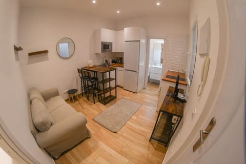 Kitchen or kitchenette, Living room, Seating area, Dining area, oven