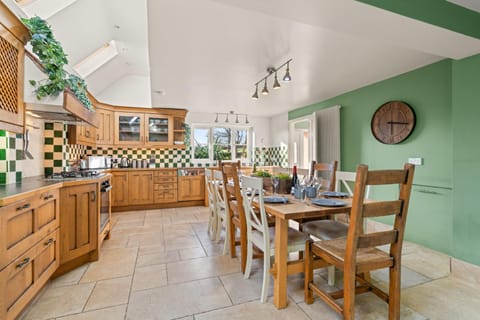 Dining area, oven, stove, kitchen