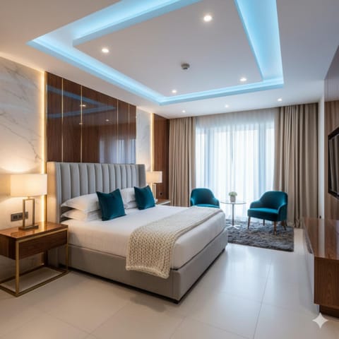 Bed, TV and multimedia, Living room, Photo of the whole room, Seating area, Bedroom
