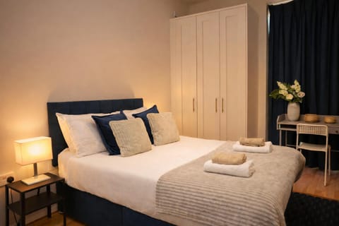 Bed, Photo of the whole room, Bedroom, towels, wardrobe