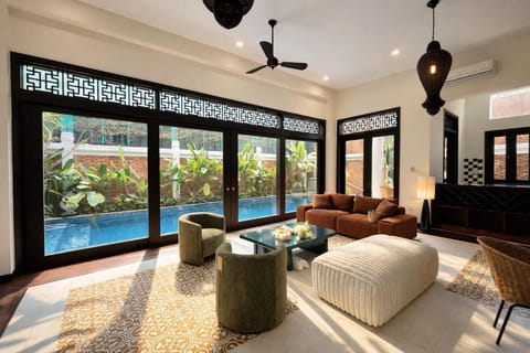 Living room, Pool view, Swimming pool
