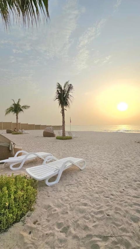 Natural landscape, Beach, Sunset, sunbed