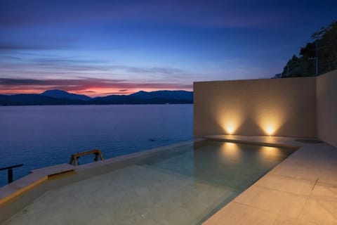Night, Natural landscape, Pool view