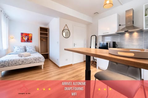 Bed, Kitchen or kitchenette, Photo of the whole room, Dining area, Bedroom, minibar, stove