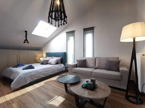 Bed, Living room, Photo of the whole room, Seating area, Bedroom