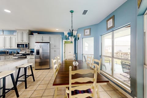 Two-story dog-friendly home with partial ocean views decks private washer dryer House in Dauphin Island