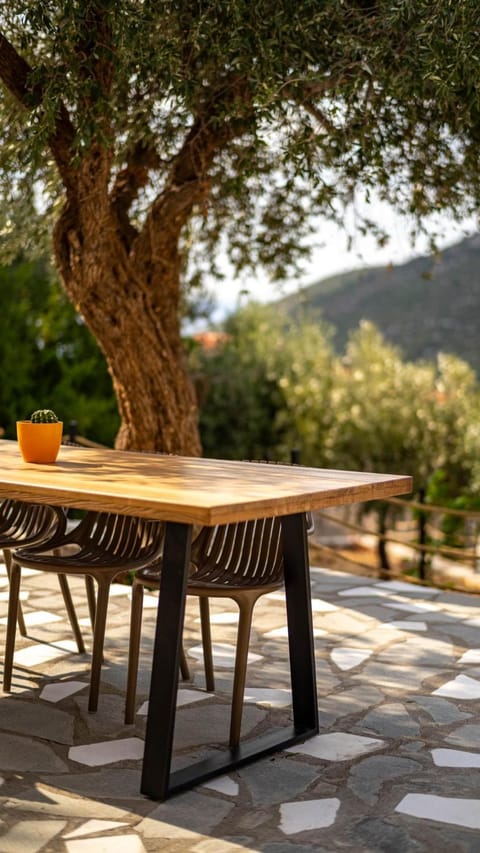 Patio, Natural landscape, Dining area, Mountain view