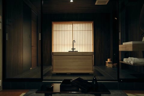 Bed, Bathroom, towels