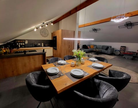 Kitchen or kitchenette, Living room, Dining area