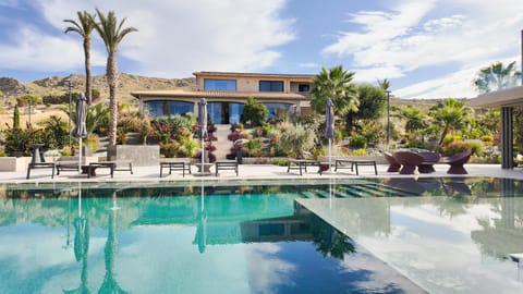 Property building, Spring, Day, Natural landscape, Garden, Garden view, Pool view, Swimming pool, Swimming pool, sunbed