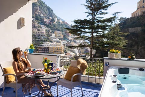 Patio, People, Hot Tub, View (from property/room), Dining area, Mountain view, Pool view