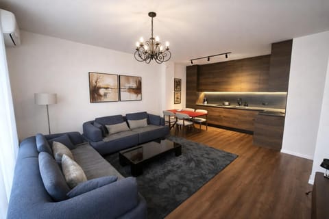 Kitchen or kitchenette, Living room, Seating area